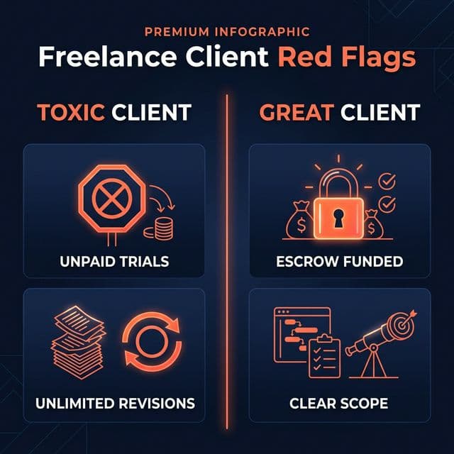 Freelance Client Red Flags Infographic